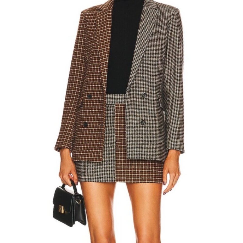Rails Brown and Black Check Blazer